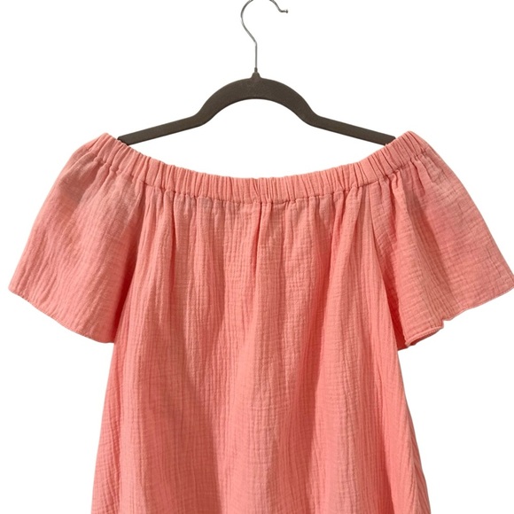 NWT Rebecca Taylor Peach Off the Shoulder Gauze Top Size 8 - Picture 8 of 11
